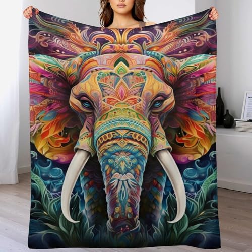 Couverture éléphant douce pour ne plus avoir froid sur le canapé