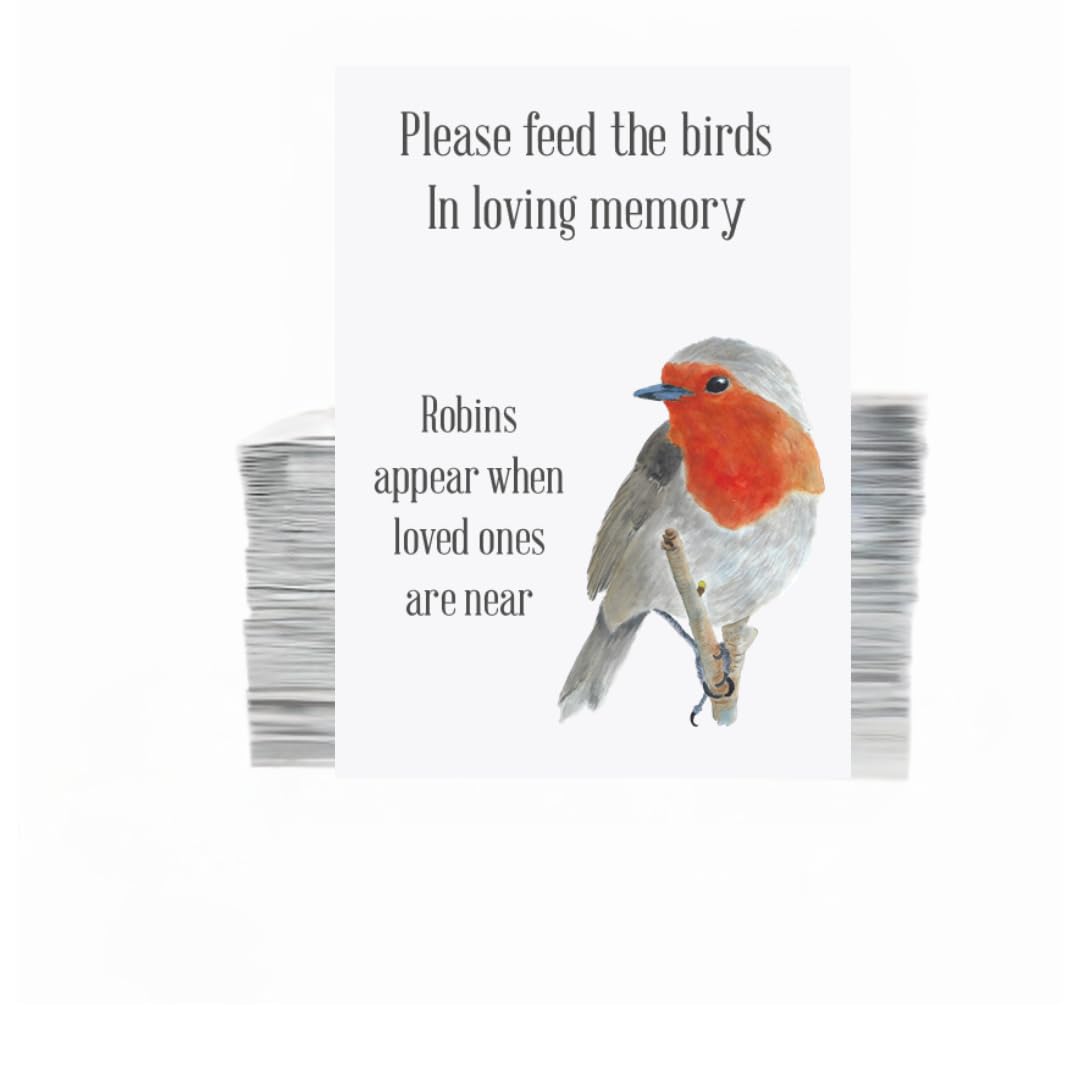25 Funeral Memorial Bird Seed Packets NO SEEDS | Feed the Birds in Memory of Your Loved One | Funeral Favours for Guests Funeral Decorations | Add Own Personalised Details — image 1