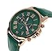 SMTSMT Women's Leather Analog Quartz Wrist Watch-Dark Green