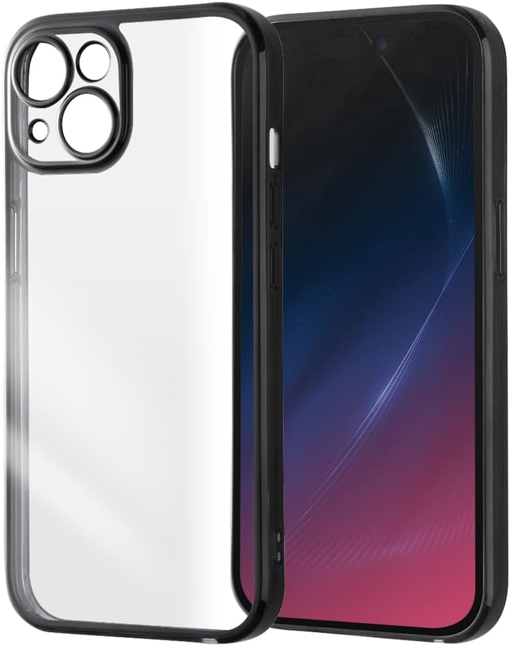 Digital Archymist iPhone 15 Case, Clear, Precision Design, Camera Protection, Shockproof, Plated, Strap Hole Included, iPhone 15 Cover/Black