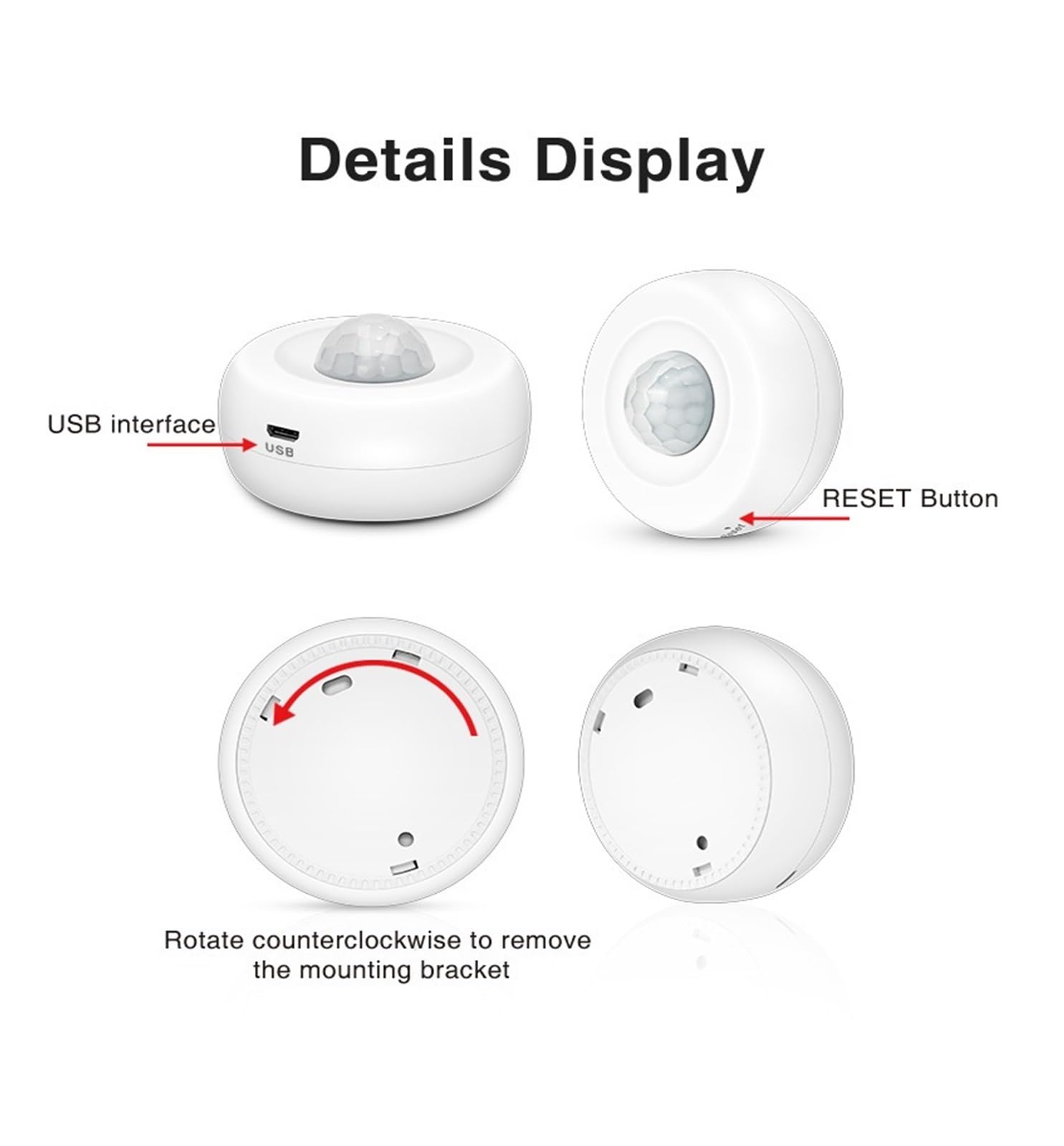 Sensor De Movimiento PIR Inteligente, Detector Pasivo Infrarrojo For El Hogar, Control Remoto De Vida Inteligente, Sensor De Alarma Antirrobo De Seguridad,FáCil ConfiguracióN Y Uso