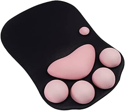 Mouse Pad Wrist Support,Ergonomic Gaming Mouse Pad, Anime Mouse Mat Gel Filled with Non-Slip Base for Office,Home 9 * 7inch cat paw