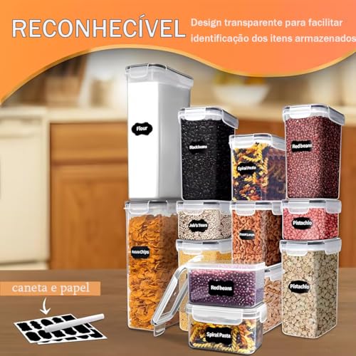 Kit Potes Hermeticos, Potes Tampa Hermético, Potes de Armazenamento Tampas Herméticas, Pote Hermetic