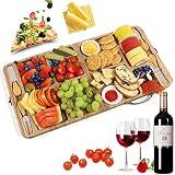 CAINTOO Large Charcuterie Borad Gift Set, Portable Bamboo Cheese Board Set, Mothers Day Gift for Mom
