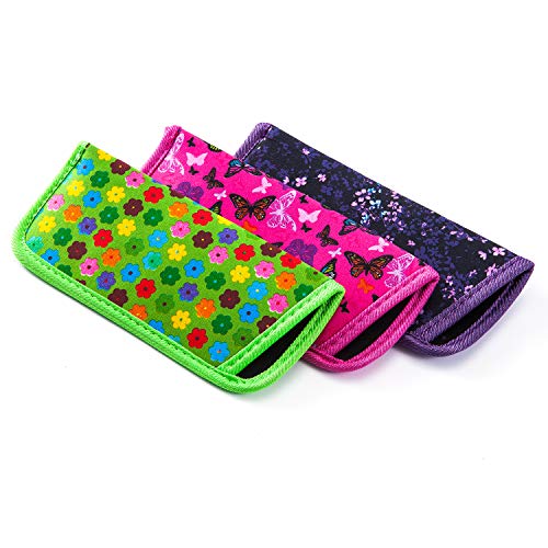 Image of TRIUMPH VISION 3 Pack Reading Glasses Pouch Soft Case Eyeglass Sleeve Slim | Alternative to Bulky Case in bag, Lightweight Lined Padded Protect Optical lens Slip in, Cute Pattern Portable for Daily Use