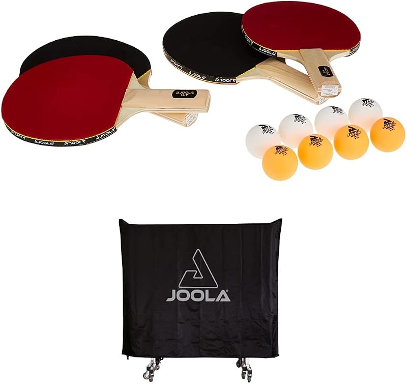 Table Tennis Hit Set + JOOLA Dual Function Indoor/Outdoor Waterproof Table Cover
