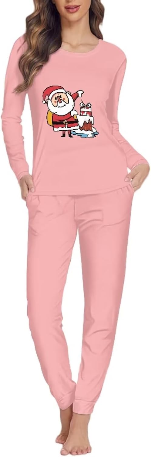 Matching Couples Pajamas Christmas 3D Print Christmas Cane Pattern Pj Sets Nightwear 2Pcs Lightweight and Breathable