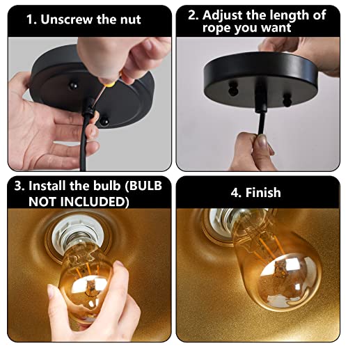 Image of 12 Inch Black Farmhouse Pendant Lights for Kitchen Island 1 Pack | ETL Certificate, Easy to Install,Adjustable Height Cord,Vintage Industrial Dome Hanging Light Fixtures