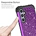 LONTECT for Galaxy S25 Plus 5G Case Shockproof Three-Layer Heavy Duty Hybrid Sturdy High Impact Protective Cover Girls Women Glitter Case for Samsung Galaxy S25 Plus 5G 2025,Shiny Violet