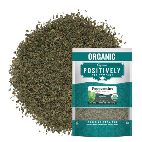 Image of Organic Positively Tea Company, Peppermint Leaf, Herbal Tea, Loose Leaf, 4 Ounce