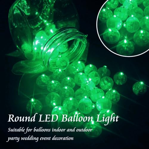 Image of 200pcs Balloon Lights Warm White Mini LED Lights Round Long Standby Time Multicolor Ball Lamps Paper Lantern for Easter Birthday Party Christmas Halloween Decoration Green