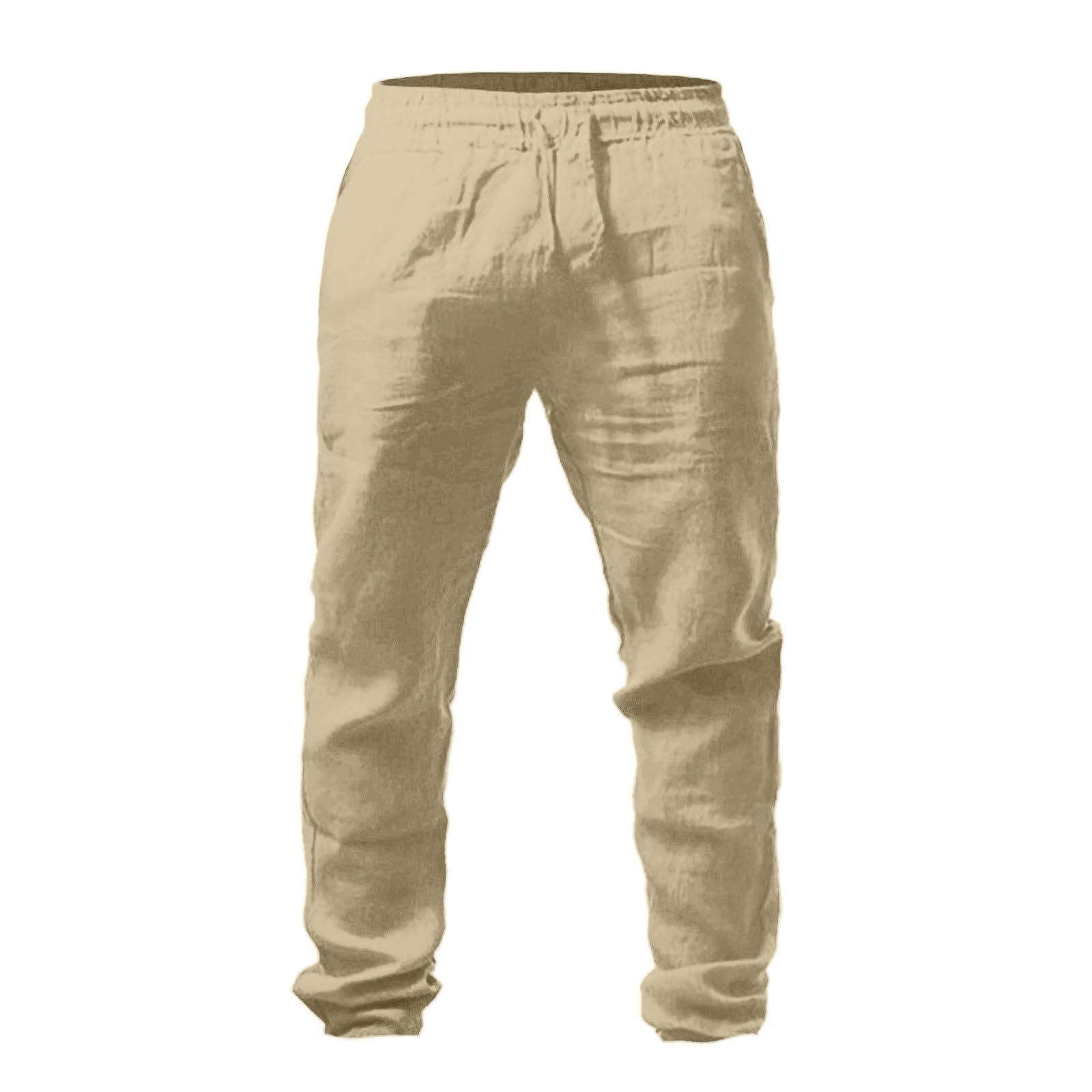 Pantalon cargo en lin stretch pour homme - Jambes larges - Respirant - Pantalon d'été - Taille élastique - Pantalon fonctionnel - Pantalon de voyage