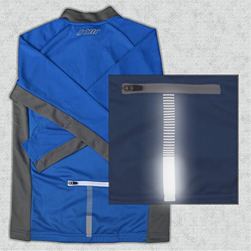 Bpbtti Kid's Cycling Bike Jersey Boys Girls Long Sleeve Biking Shirts Breathable Upf T-Shirt Sports Shirt (Blue, 116-S) #TOP5