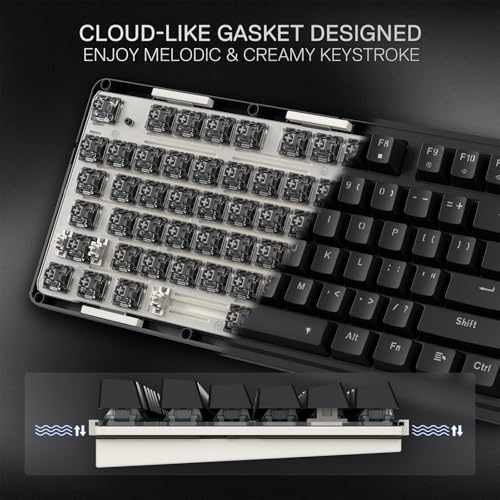 Image of Redragon K745 Wired Gasket RGB Gaming Keyboard, 108 Keys Mechanical Keyboard w /Extra 4 Hotkeys, Upgraded Hot-swappable Socket, 5-Layer Noise Dampening, Creamy & Thocky Custom Linear Switch