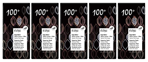 無添加 ViVANIオーガニックスペリアダークチョコレート 100%+カカオニブ 80g×5個 ★クール冷蔵便 ★砂糖不使用 ■有機カカオ100%■乳化剤不使用