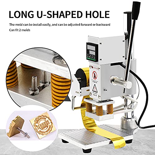 Fasttobuy 90DSS-L+HOLDER Upgraded Hot Foil Stamping Machine 10X13Cm Leather Bronzing Pressure Mark Machine 110V thumb #3