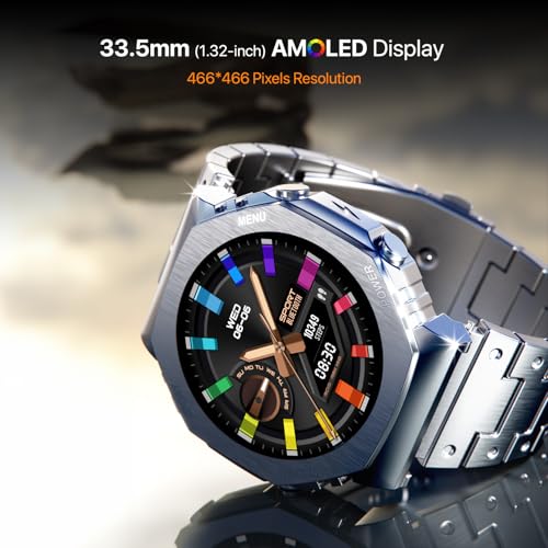 Image of Boltt Obsidian 33.5mm (1.32 inch) AMOLED Display, Stainless Steel Design, 466 * 466 px Resolution, Bluetooth Calling, Multiple Sports Modes, Health Mode, IP67, Weather Updates