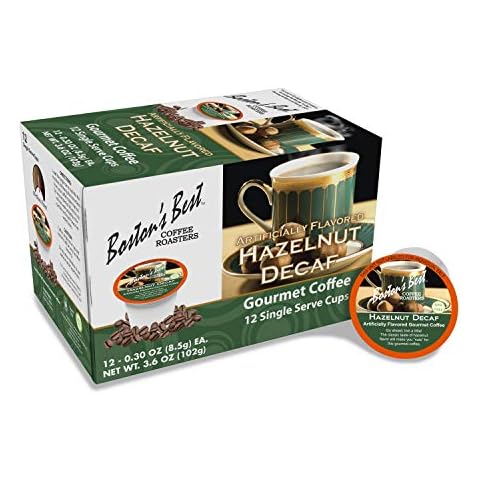 Boston's Best Coffee Roasters - Hazelnut Decaf - Medium Roast 100% Arabica Coffee - 12 Single Serve Keurig-Compatible K-Cup Pods Cover