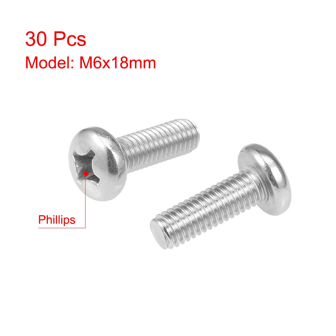 Vis à Métaux M6x90mm Tête Cruciforme - Lot De 4 Pièces Uxcell - Neuf Chine