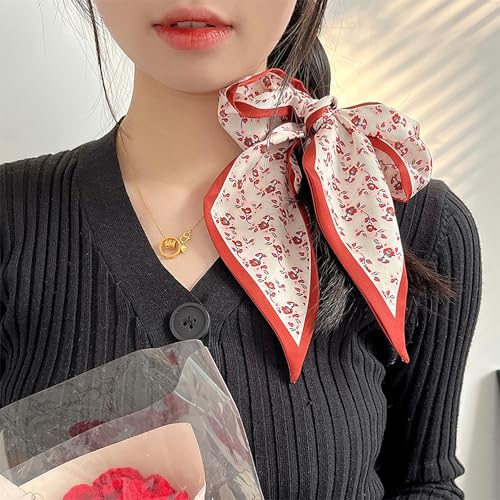 WENLOOY 4 Pack Purse Scarf Bags for Women Handbag Scarfs Band Lightweight Skinny Hair Neck Accessories Fashion Gifts3