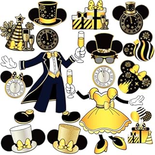 RiVolTa Cruise Door Decorations Magnetic - 24 PCs New Year Decorations 2026 Gold Black Ship Magnets Stickers Funny Cabin Anchor Stateroom Decal for Carnival Holiday Party Fridge Garage Car Accessories