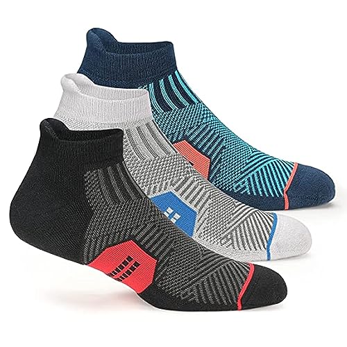 Image of Supersox Accelerator Unisex Design Breathable with Cushion Terry Ankle Cut Tab Athletic Socks - Pack of 3 (Shoe Size : 8/10)