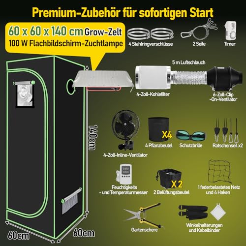 NICEGROW.de Das Growset für Einsteiger Komplettset Grow mit LED, Abluft, Filter und Zubehör 7 NICEGROW.de Das Growset für Einsteiger Komplettset Grow mit LED, Abluft, Filter und Zubehör – Bild 7