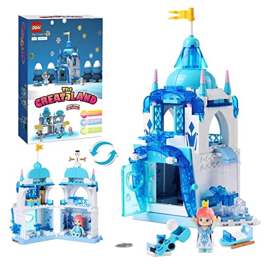 DDAI Girls Building Blocks Toys Frozen Ice Castle Building Kit for Girls Adorable Construction Toy Palace Brick Set Best Birthday Gifts for Kids 8-12 Years Old (199PCS)