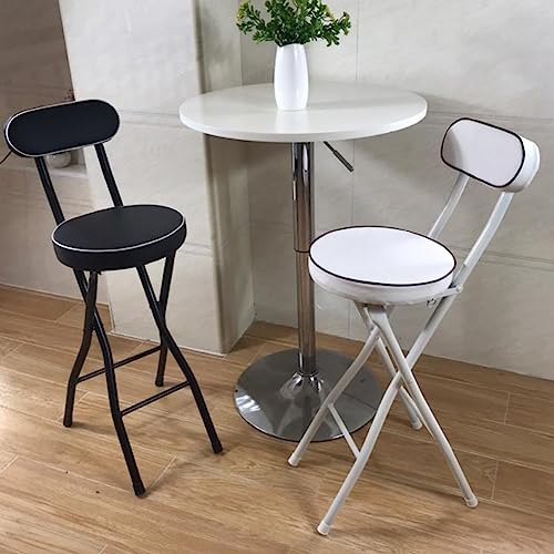 Tabourets de bar pliables pour petit espace avec dossier noir - 3
