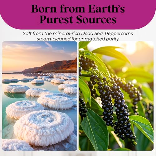 Aromasong Coarse Sea Salt for Grinder Refill - Bulk 2.43 Lb. Dead Sea Salt in Resealable Bag - Pure & Natural Sun Dried, Unrefined, Gluten Free, For Daily Cooking & Pickling Salt - Image 5