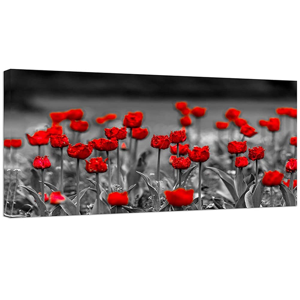 30x60cm Kits De Peinture Au Diamant Complet Fleur Rouge 30X60Cm Ronde