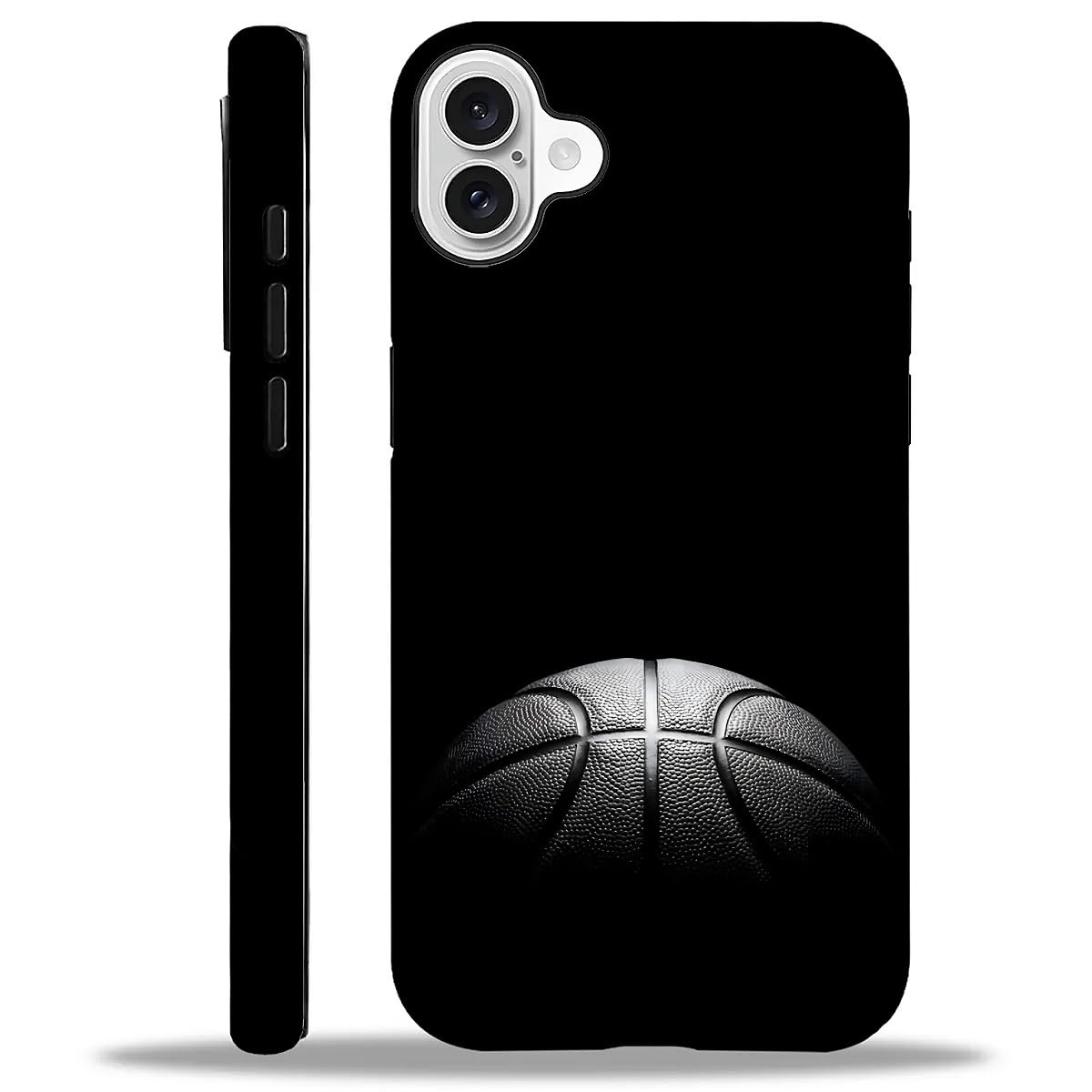 SmaMZ for iPhone 16 Case, T2 Basketball Shockproof Rugged Cover Dual Layer Soft TPU Hard PC Bumper Case Design for iPhone 16