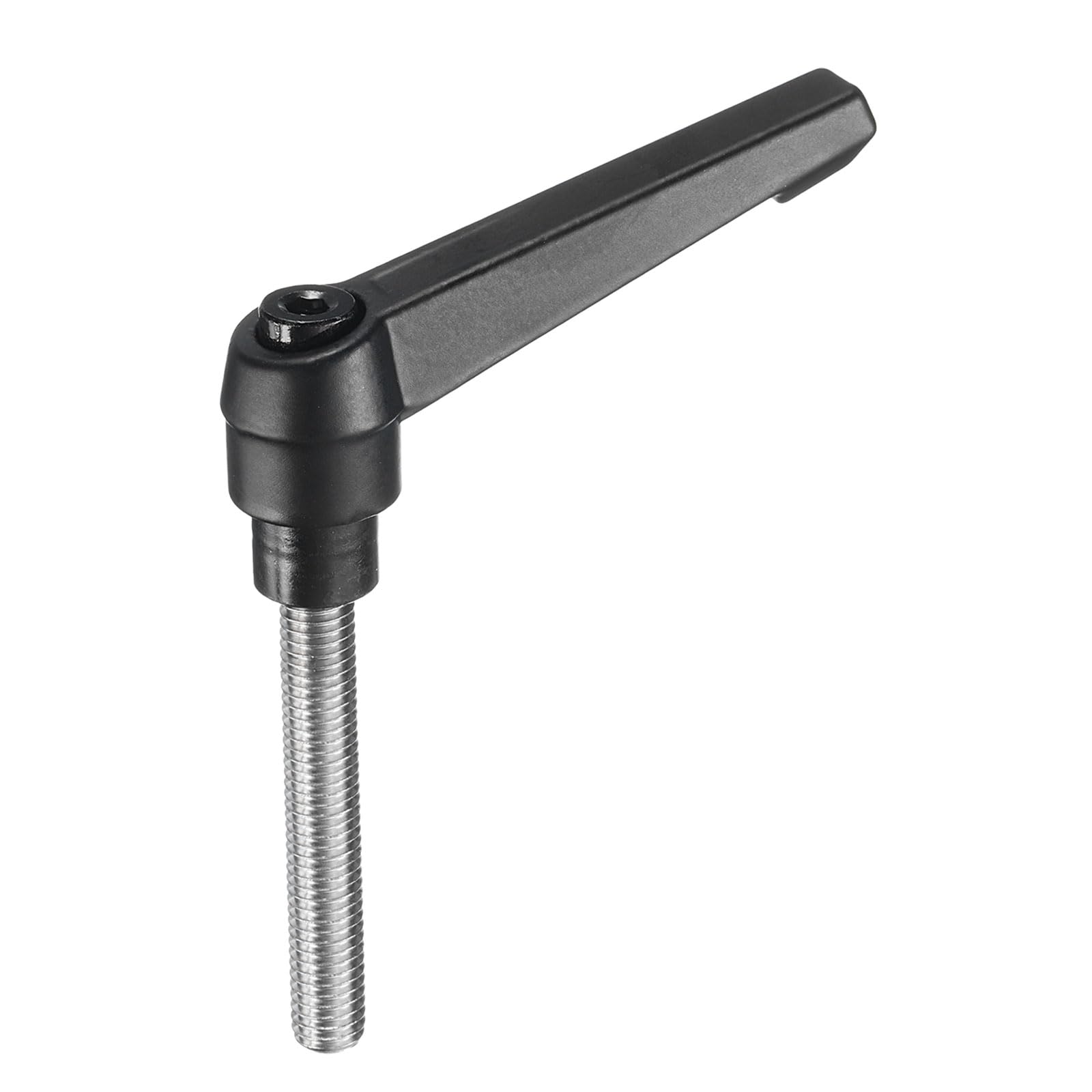 uxcell Adjustable Clamping Lever Handle M8 x 50mm Metric 304 Stainless Steel Male Threaded Stud Hand Knobs Push Button Ratchet Rotating Screw Handles Bolts with Locking Lever Black