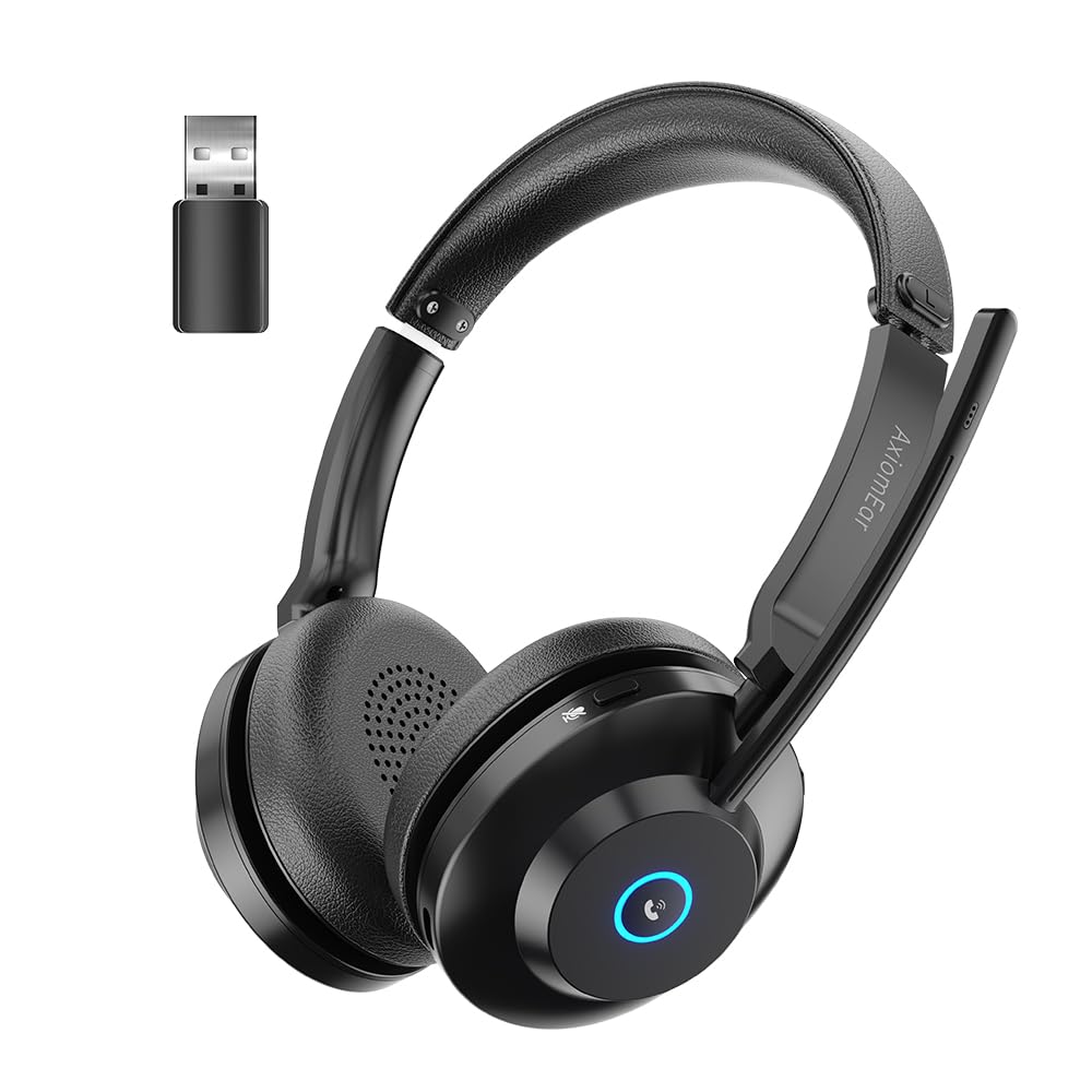 Bluetooth Wireless Headset with Mic for Work, Advanced Noise Reduction Microphone, Clear Calls - Comfortable On-Ear Headphones, Bluetooth 5.3, Applicable to Laptop, PC, Zoom, Office, Phone-picture-19