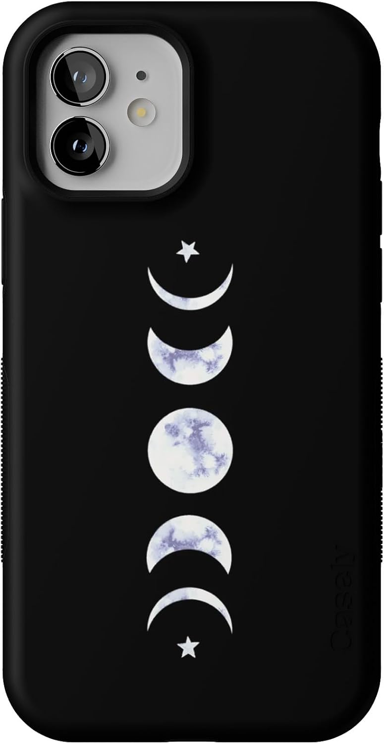 Casely iPhone 12/12 Pro Case | It's Just a Phase | Marble Moon | Compatible with MagSafe | Bold Protective Case Design