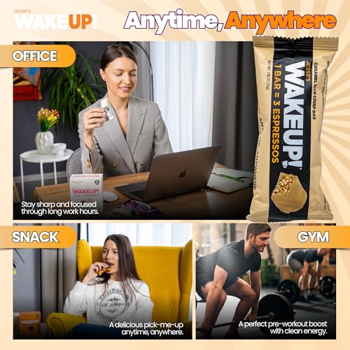 Image of WAKE UP! Caffeinated Caramel Bars, 3 Espressos, Gluten Free, 6 Pack