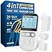 [4 en 1] D.I.Y Modos Electroestimuladores Musculares y Nerviosos, A/B Canales TENS/EMS de Masaje Terapia Maquina para Aliviar el Dolor/Cuello/Muscular Entrenamiento, 12pcs Almohadillas de Electrodos