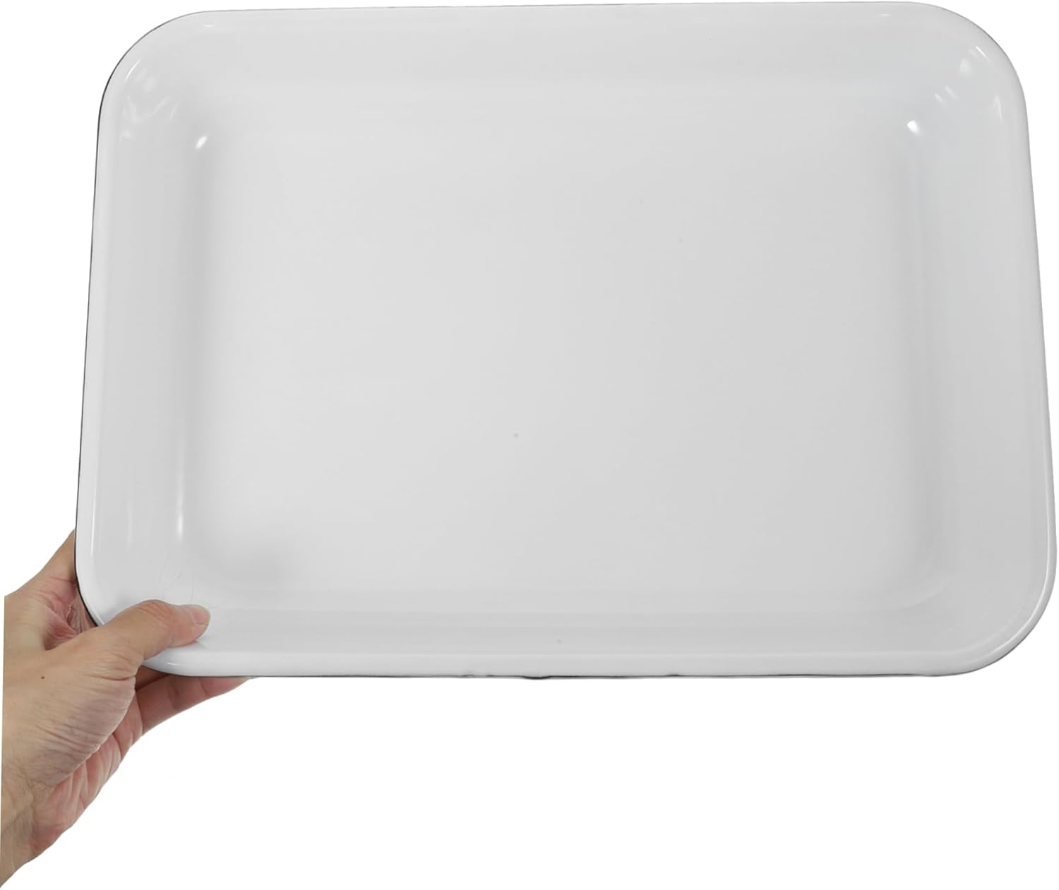 Enamel Baking Pan Heat Resistant Wear Resistant Storage Tray Non Stick Kitchen Food Container for Baking and Serving Random Color