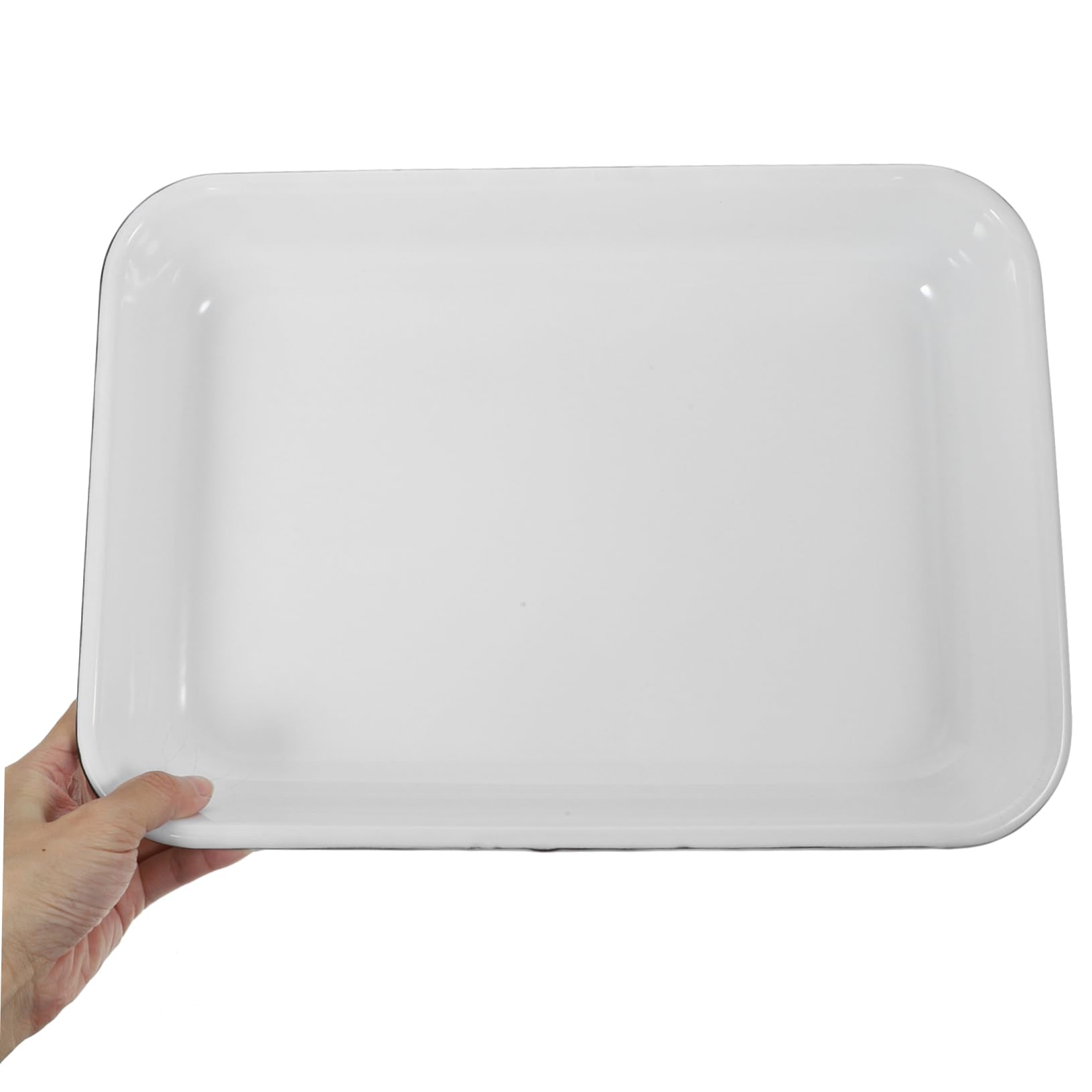 Luxshiny Teglia Smaltata Per Alimenti Teglia Da Forno Antiaderente Vassoio Portaoggetti Multifunzionale Resistente Al Calore Usura Per Cucina e Ristorante