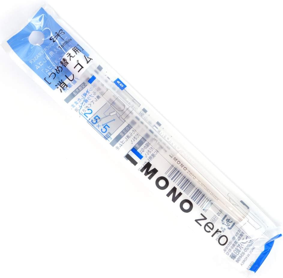 MONO Zero Pen-Style Eraser Refill Square Tip 5pack 10refills