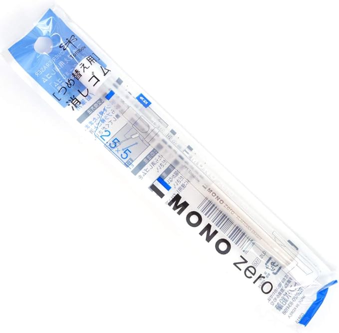 Tombow MONO Zero Pen-Style Eraser Refill Square Tip 5pack 10refills
