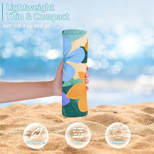 Serviette de plage microfibre grand format pour éviter le sable et sécher rapidement