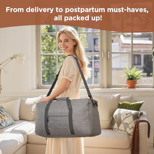 Glamommy Upgraded Postpartum Recovery Essentials Kit for Women, Nursing Gown, Luggage Bags, Socks, Peri Bottle, Cooling Spray, Disposable Underwear, Postpartum Pads, Hot&Cold Packs, Cooling Liners