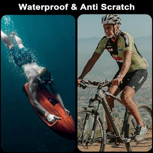 Image of Screen Protector for Apple Watch Ultra 3 / Ultra 2 / Ultra 1 (49mm), 9H Tempered Glass with Titanium Alloy Frame, Touch Sensitive, Lightweight Full Protection, 2 Pack[Titanium]
