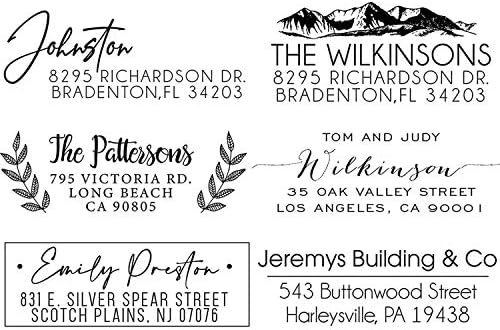 Return Address Stamp Address Stamp Self Inking or Wood Handle Return Address Stamp Stamper Self Inking Personalized Customized Stamp Return Wedding Script Calligraphy Business Stamper Housewarming