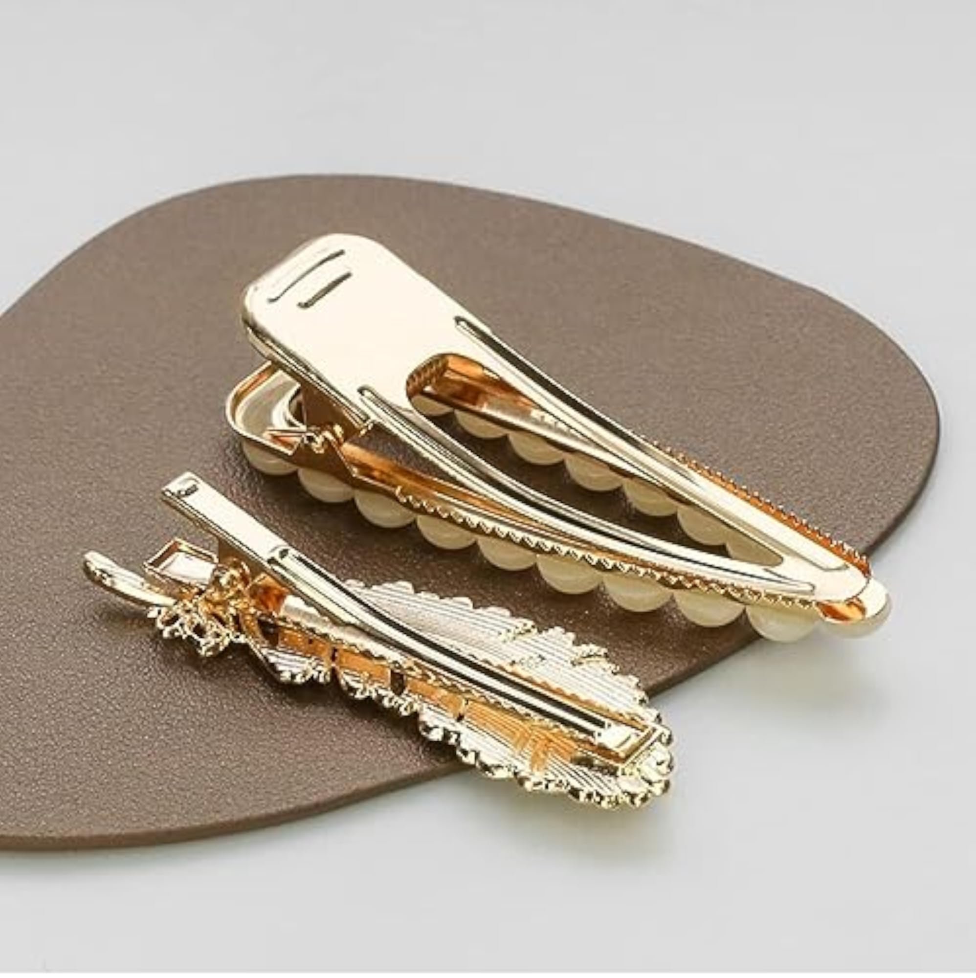 6 Piece Korean Style Pearl Metal Hair Clips Set