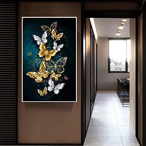 Diamond painting grande taille papillon d'or kit point de croix - 2