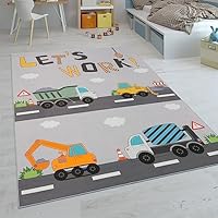 Paco Home Kids Rug, Play Mat Playroom Rug, Animals Roads Cars Maps Treasure Hunt Pirates, Size:80x150 cm, Colour:Grey 2