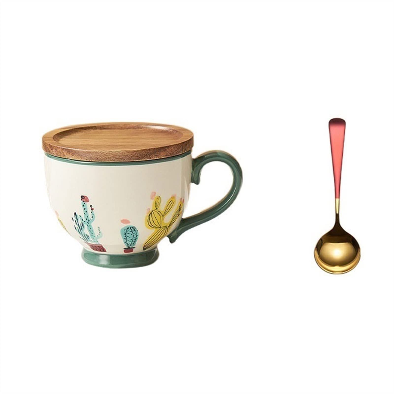 Tazas de café pintadas a mano para un desayuno perfecto con avena