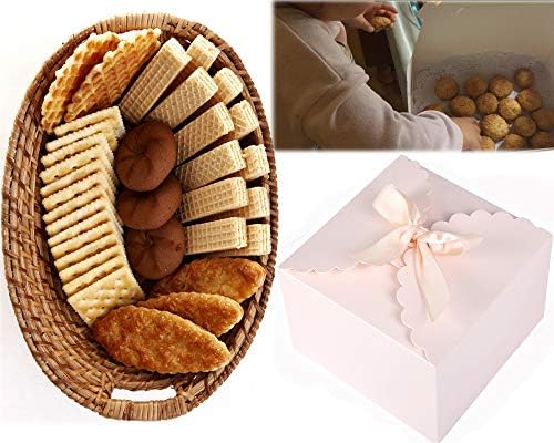 Chilly Gift Boxes, Set of 12 Decorative Treats Boxes, Cake, Cookies, Goodies, Cupcakes, Candy and Handmade Bath Bombs Shower Soaps Gift Boxes for Christmas, Birthdays, Holidays, Weddings (Pink)